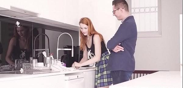  Hot teen ginger Charlie Red gets her tight pussy soaking wet